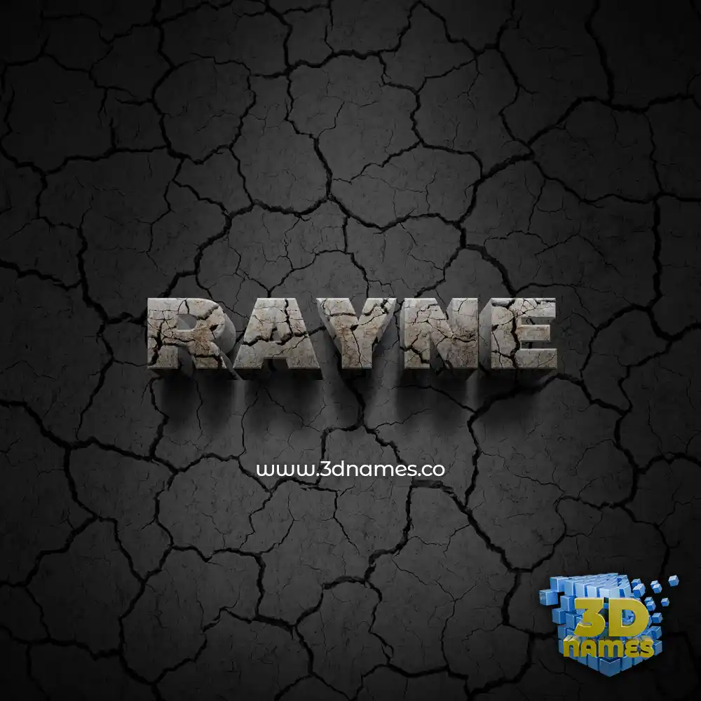 rayne in Cracked Stone style - 3D name wallpaper