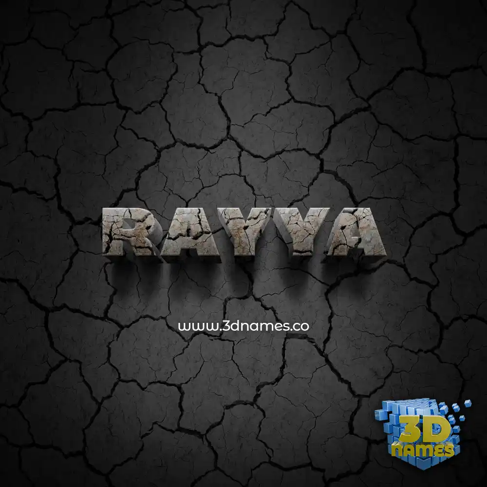 rayya in Cracked Stone style - 3D name wallpaper