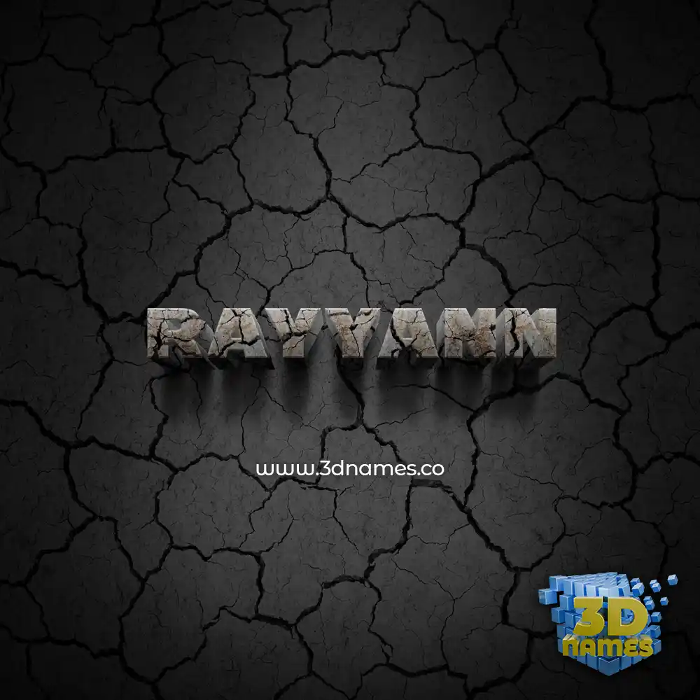 rayyann in Cracked Stone style - 3D name wallpaper