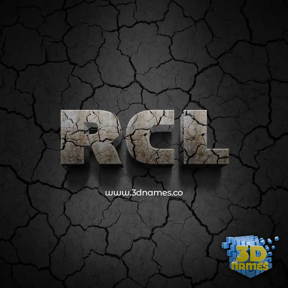 rcl in Cracked Stone style - 3D name wallpaper