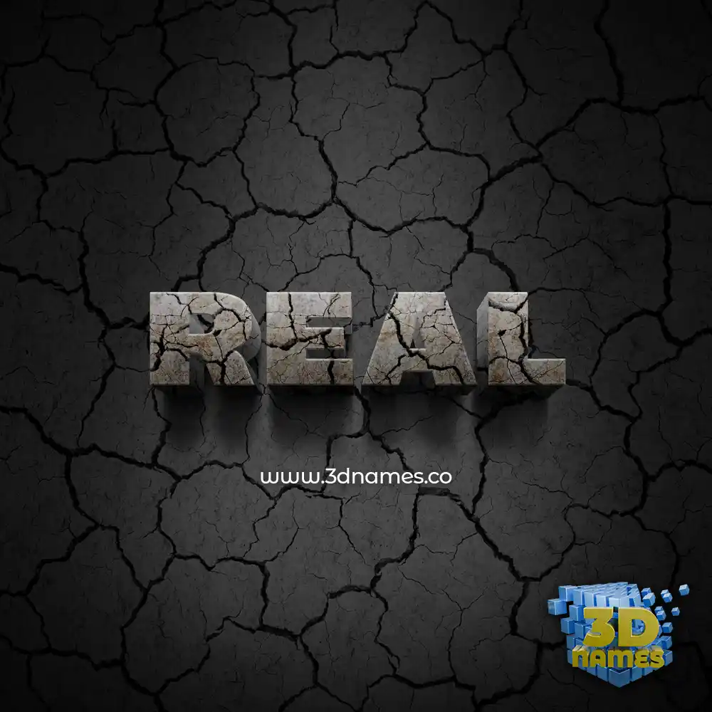 real in Cracked Stone style - 3D name wallpaper