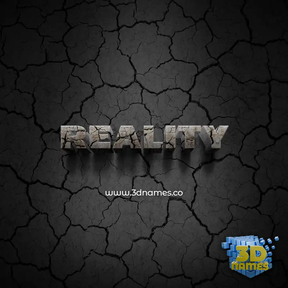 reality in Cracked Stone style - 3D name wallpaper