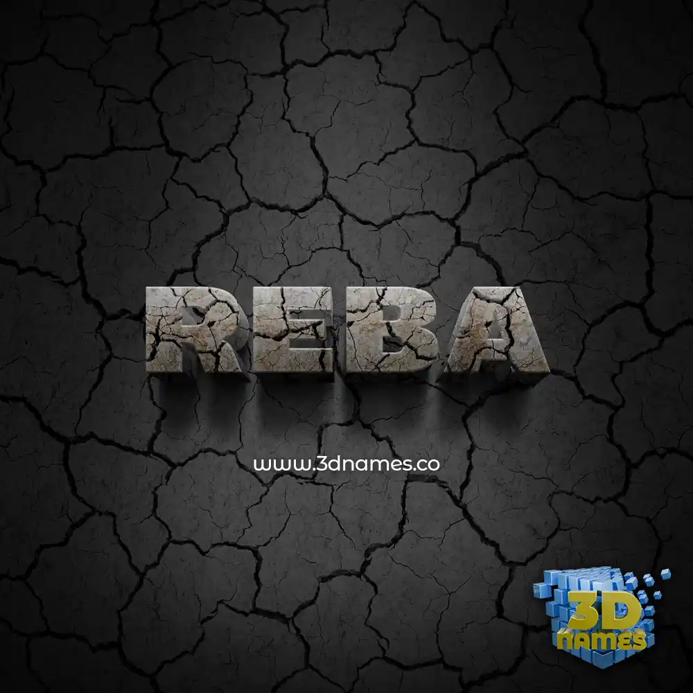 reba in Cracked Stone style - 3D name wallpaper