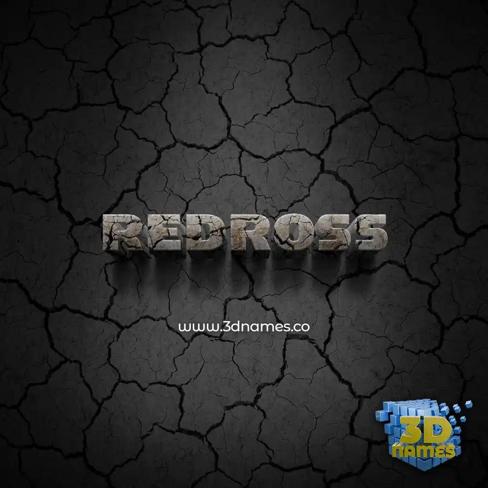 redross in Cracked Stone style - 3D name wallpaper