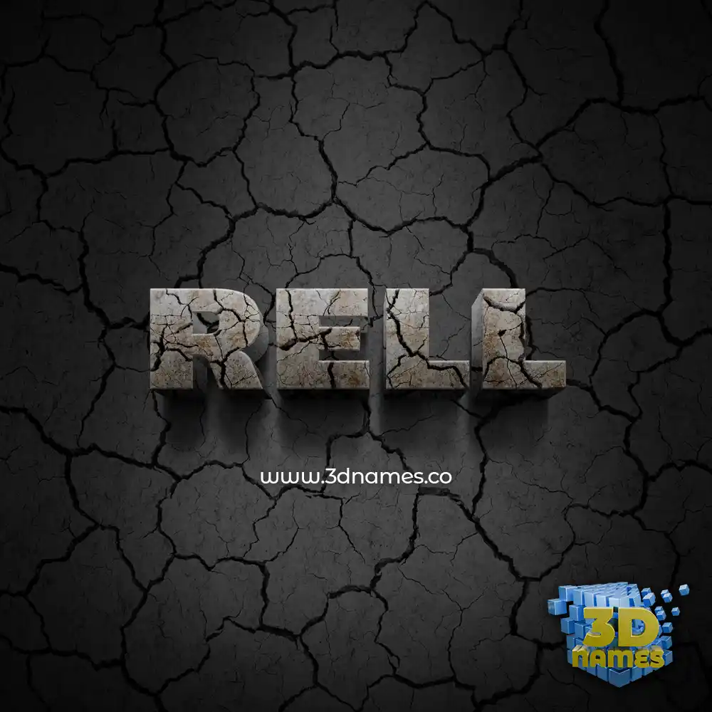rell in Cracked Stone style - 3D name wallpaper