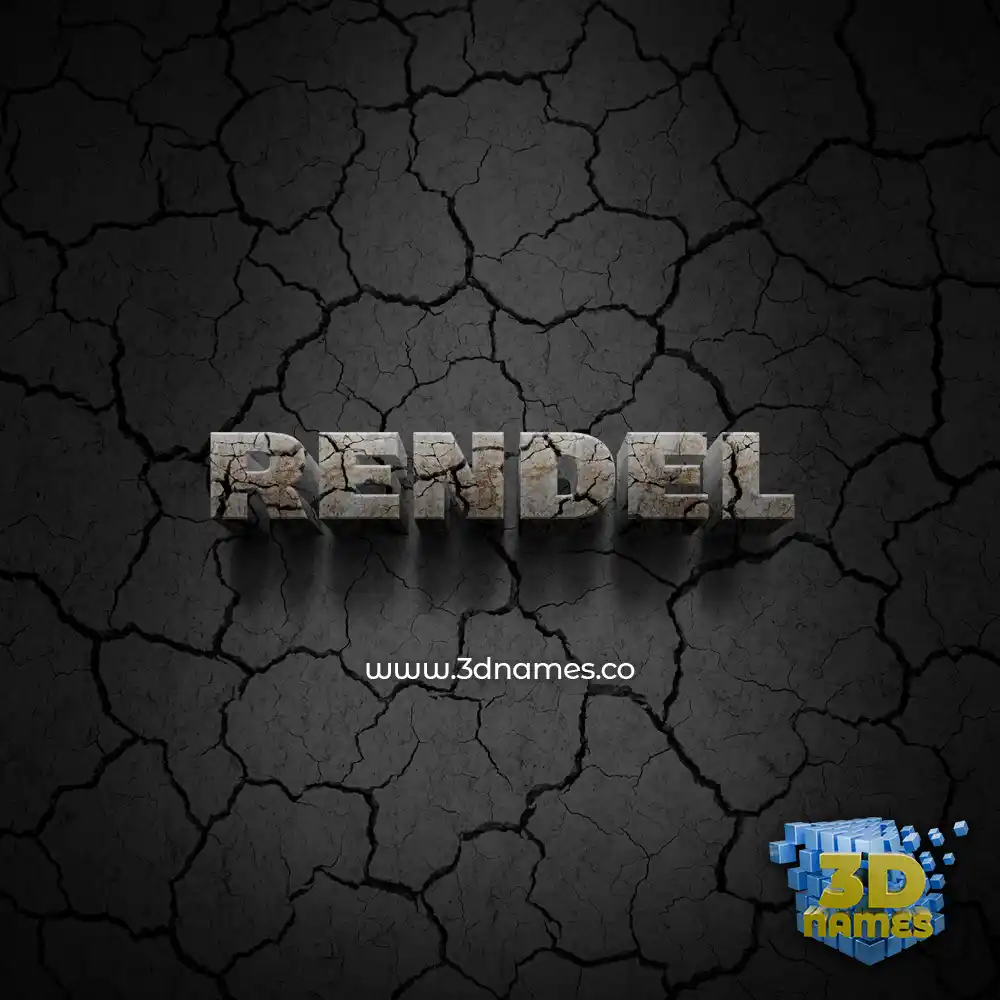 rendel in Cracked Stone style - 3D name wallpaper