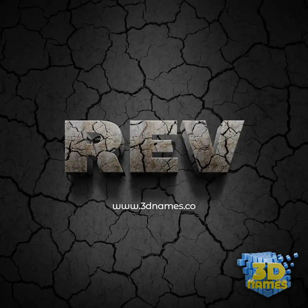 rev in Cracked Stone style - 3D name wallpaper