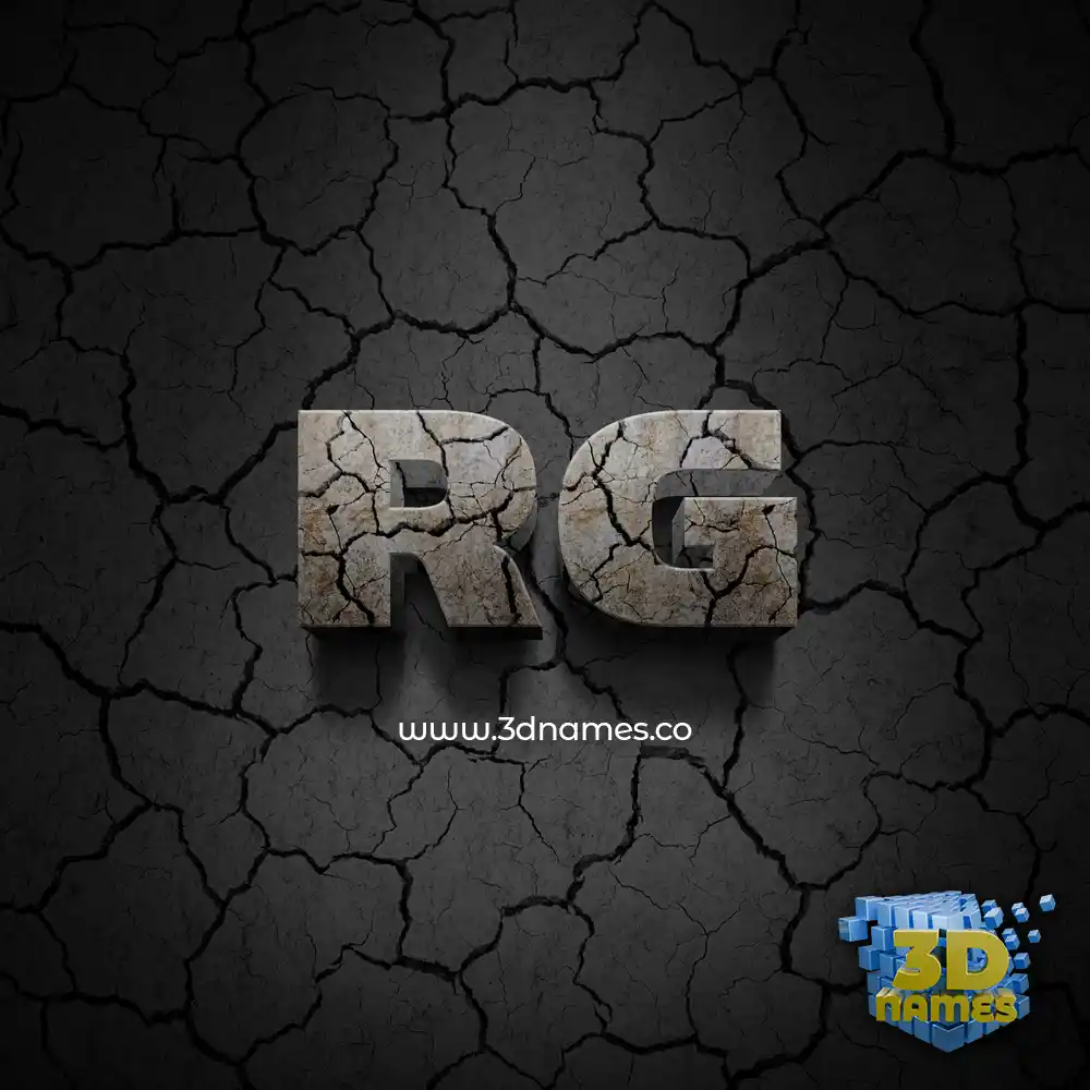 rg in Cracked Stone style - 3D name wallpaper