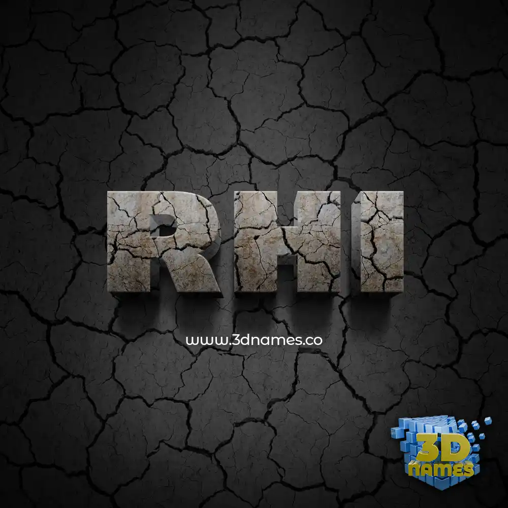 rhi in Cracked Stone style - 3D name wallpaper