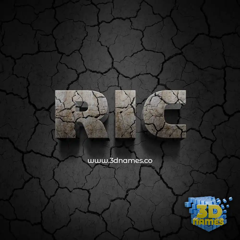 ric in Cracked Stone style - 3D name wallpaper