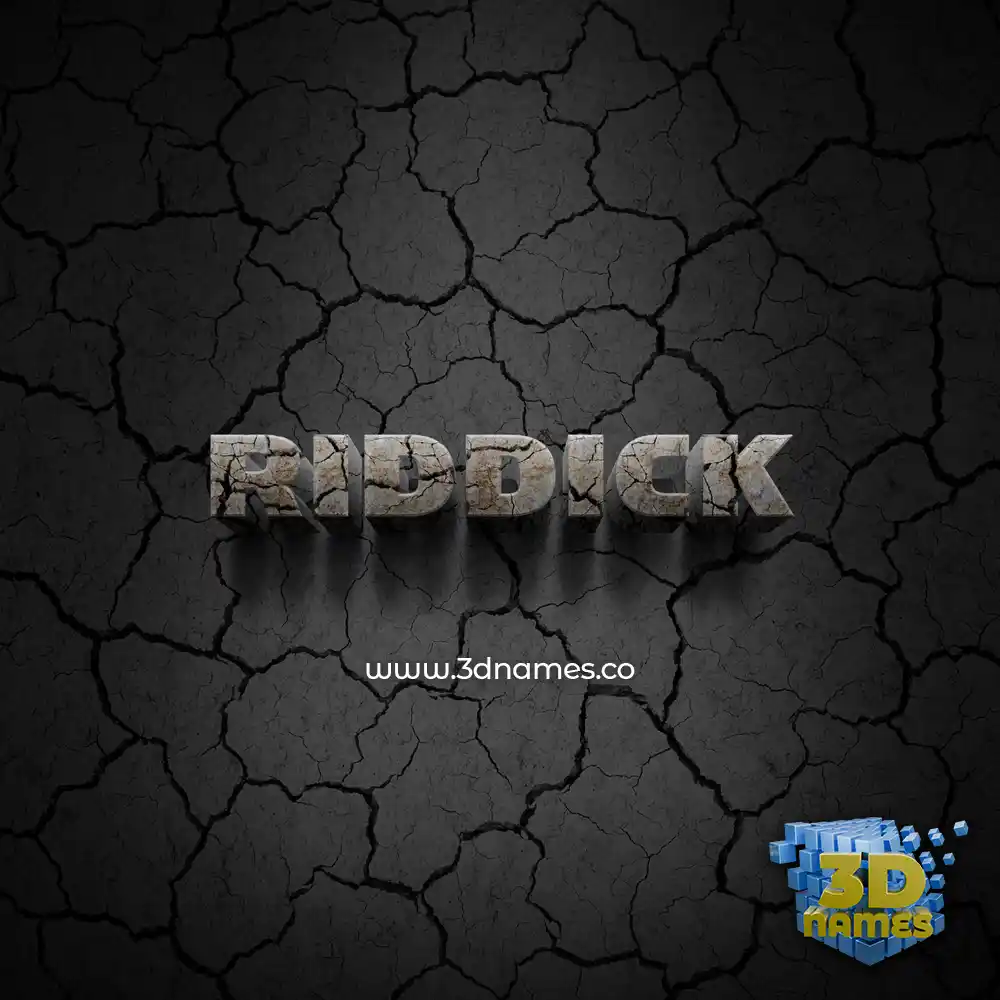 riddick in Cracked Stone style - 3D name wallpaper