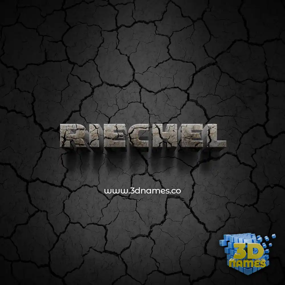riechel in Cracked Stone style - 3D name wallpaper