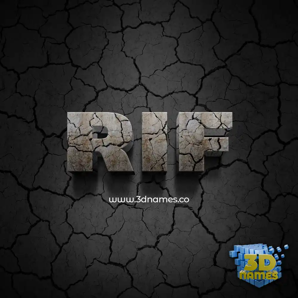 rif in Cracked Stone style - 3D name wallpaper