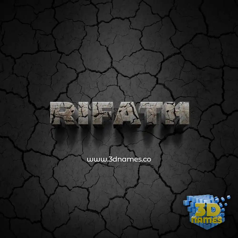 rifath in Cracked Stone style - 3D name wallpaper