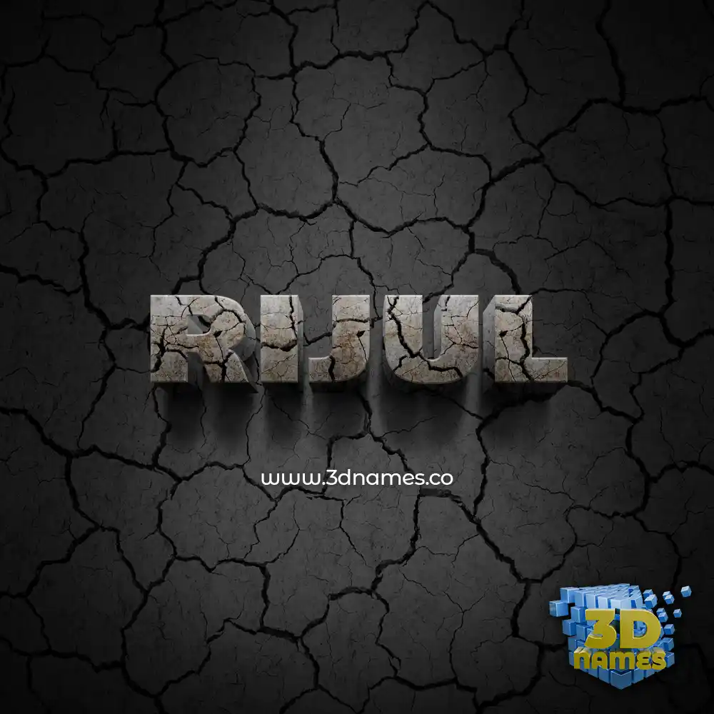 rijul in Cracked Stone style - 3D name wallpaper