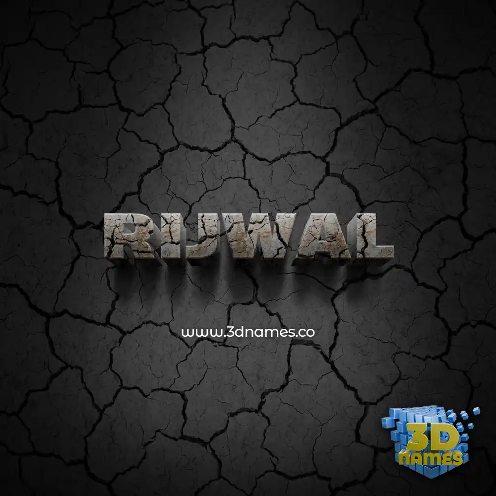 rijwal in Cracked Stone style - 3D name wallpaper