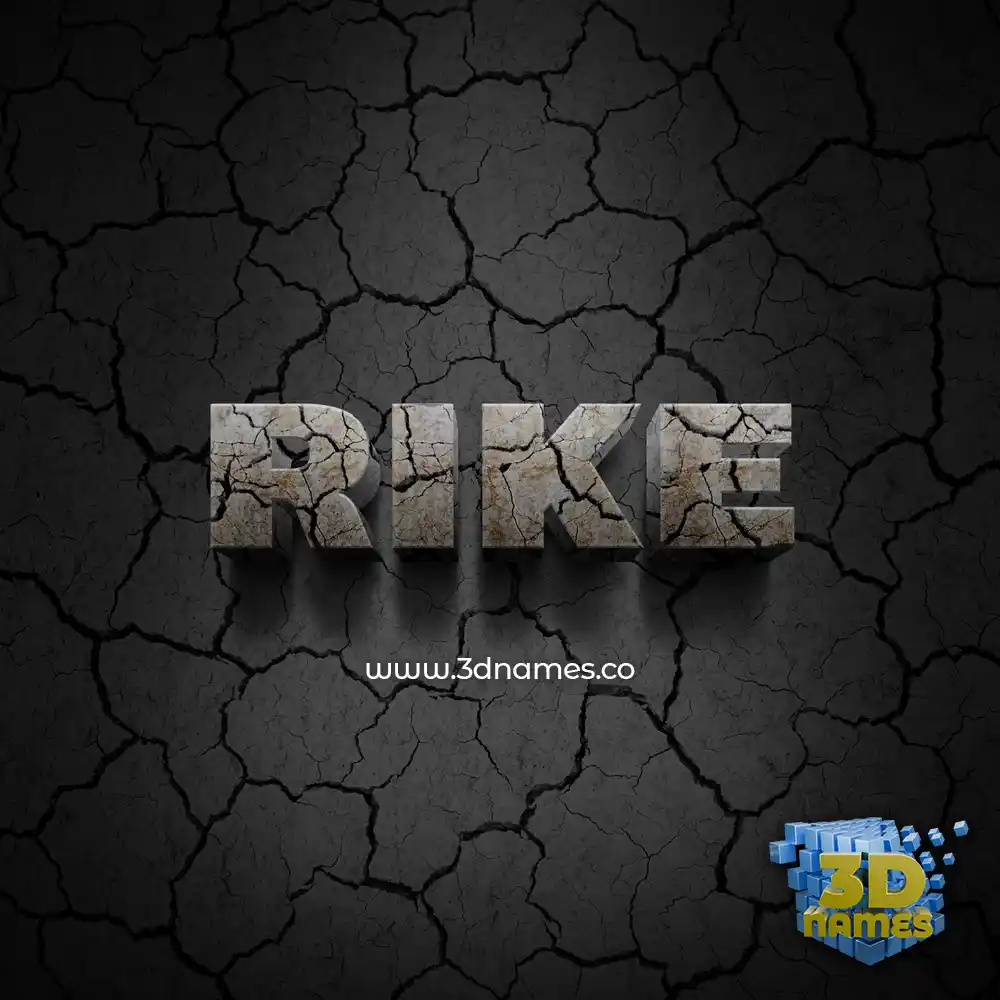rike in Cracked Stone style - 3D name wallpaper