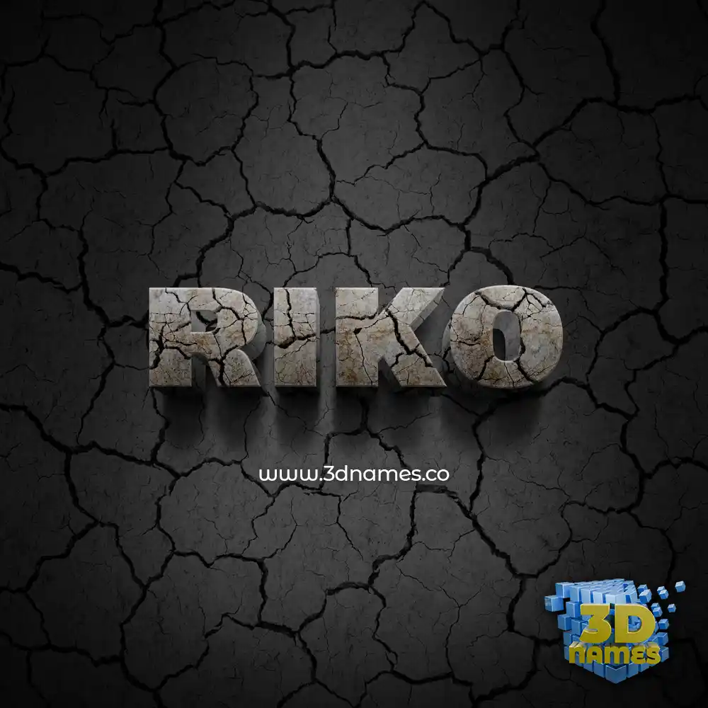 riko in Cracked Stone style - 3D name wallpaper