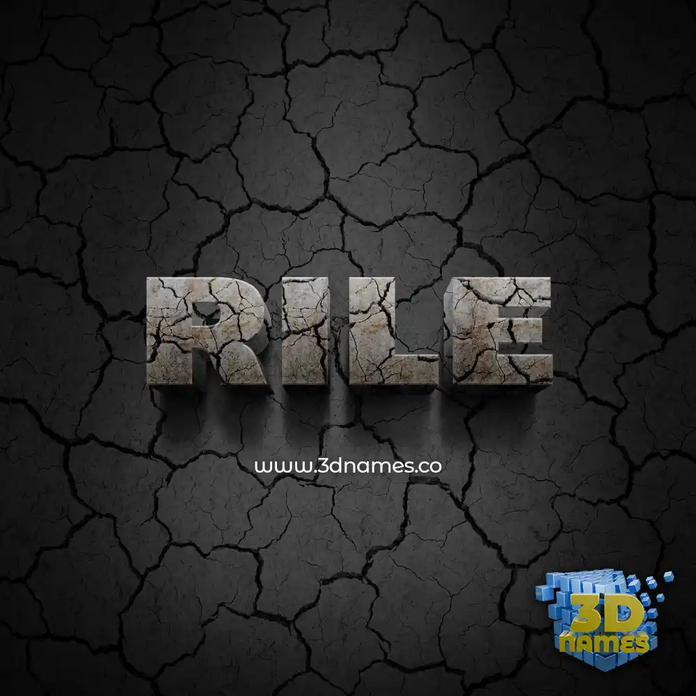 rile in Cracked Stone style - 3D name wallpaper