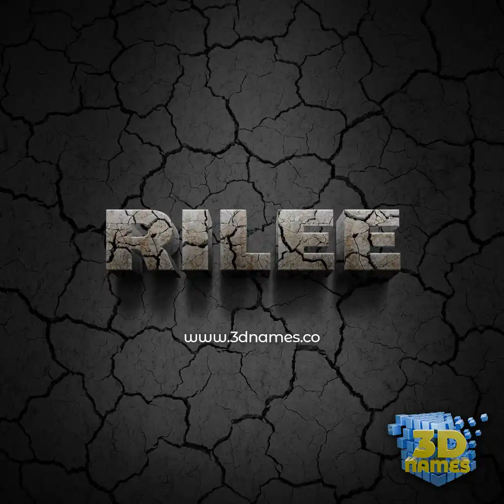 rilee in Cracked Stone style - 3D name wallpaper
