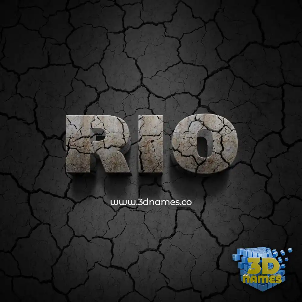 rio in Cracked Stone style - 3D name wallpaper
