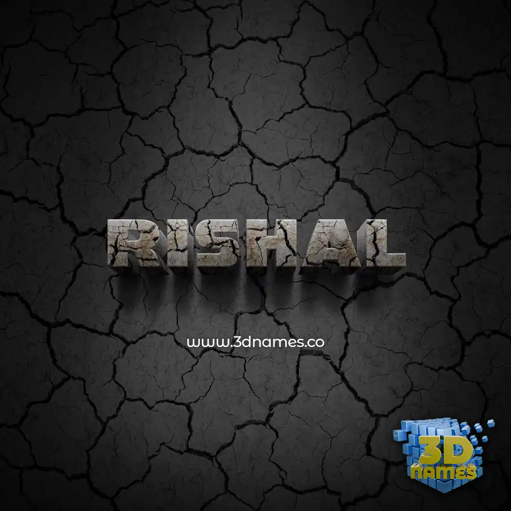 rishal in Cracked Stone style - 3D name wallpaper