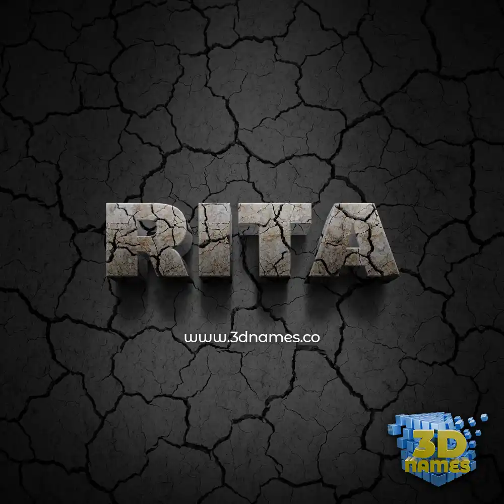 rita in Cracked Stone style - 3D name wallpaper