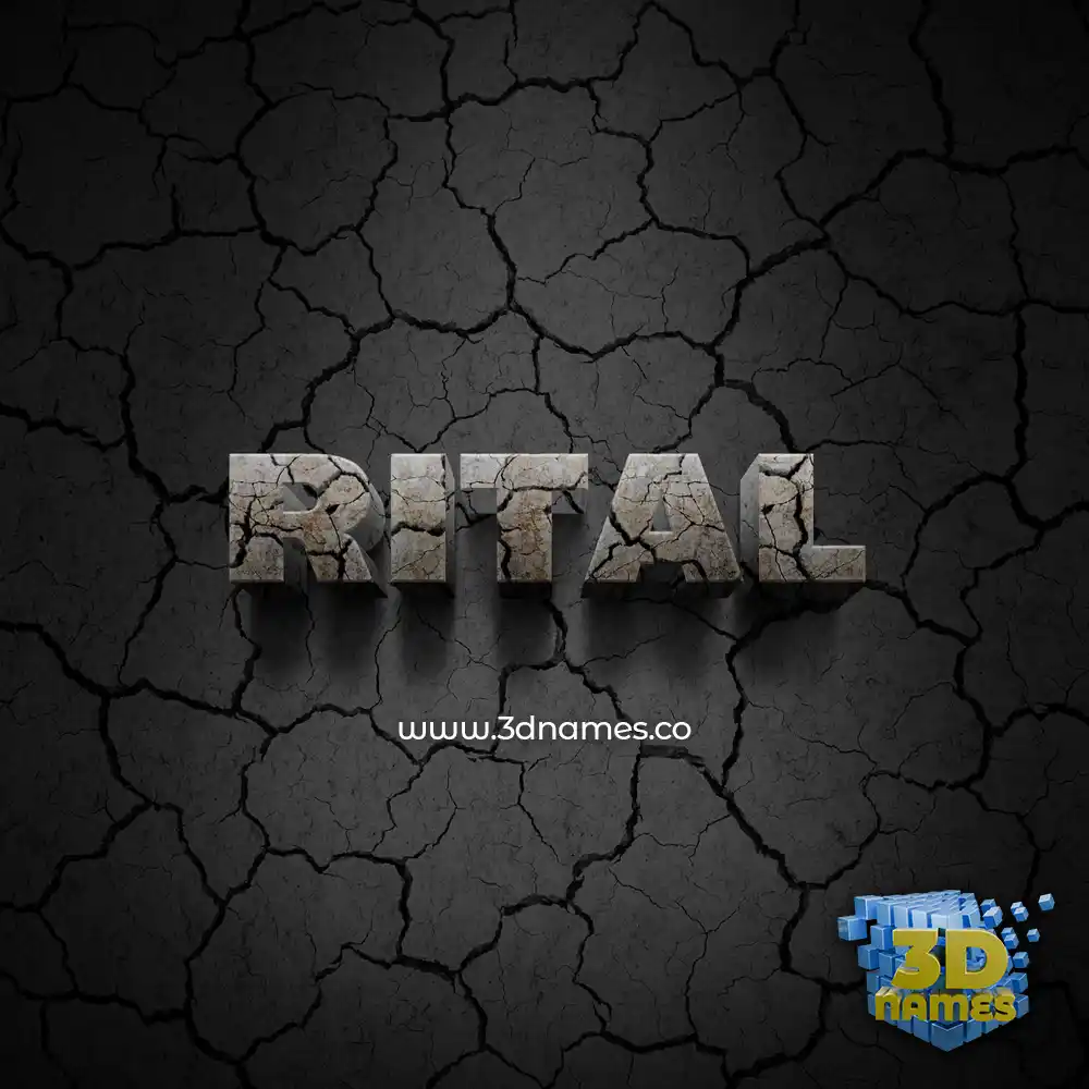 rital in Cracked Stone style - 3D name wallpaper