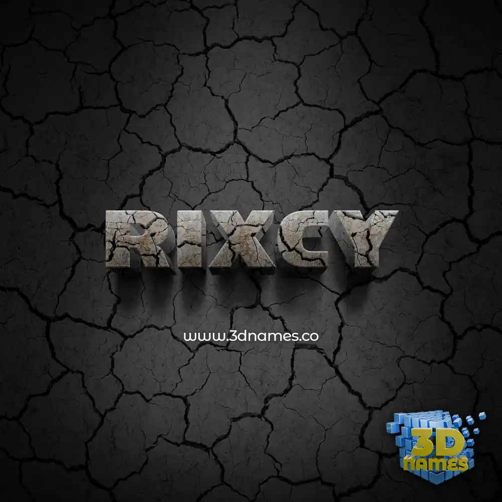 rixcy in Cracked Stone style - 3D name wallpaper