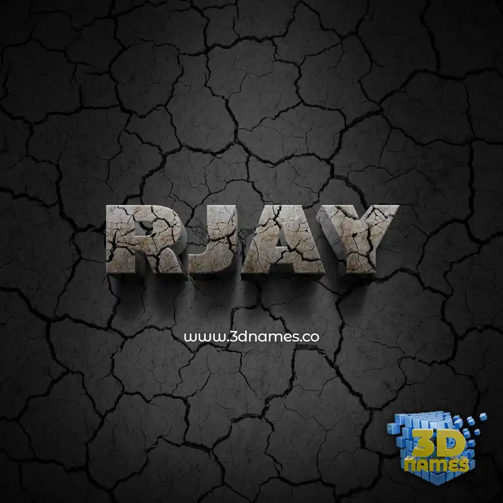 rjay in Cracked Stone style - 3D name wallpaper