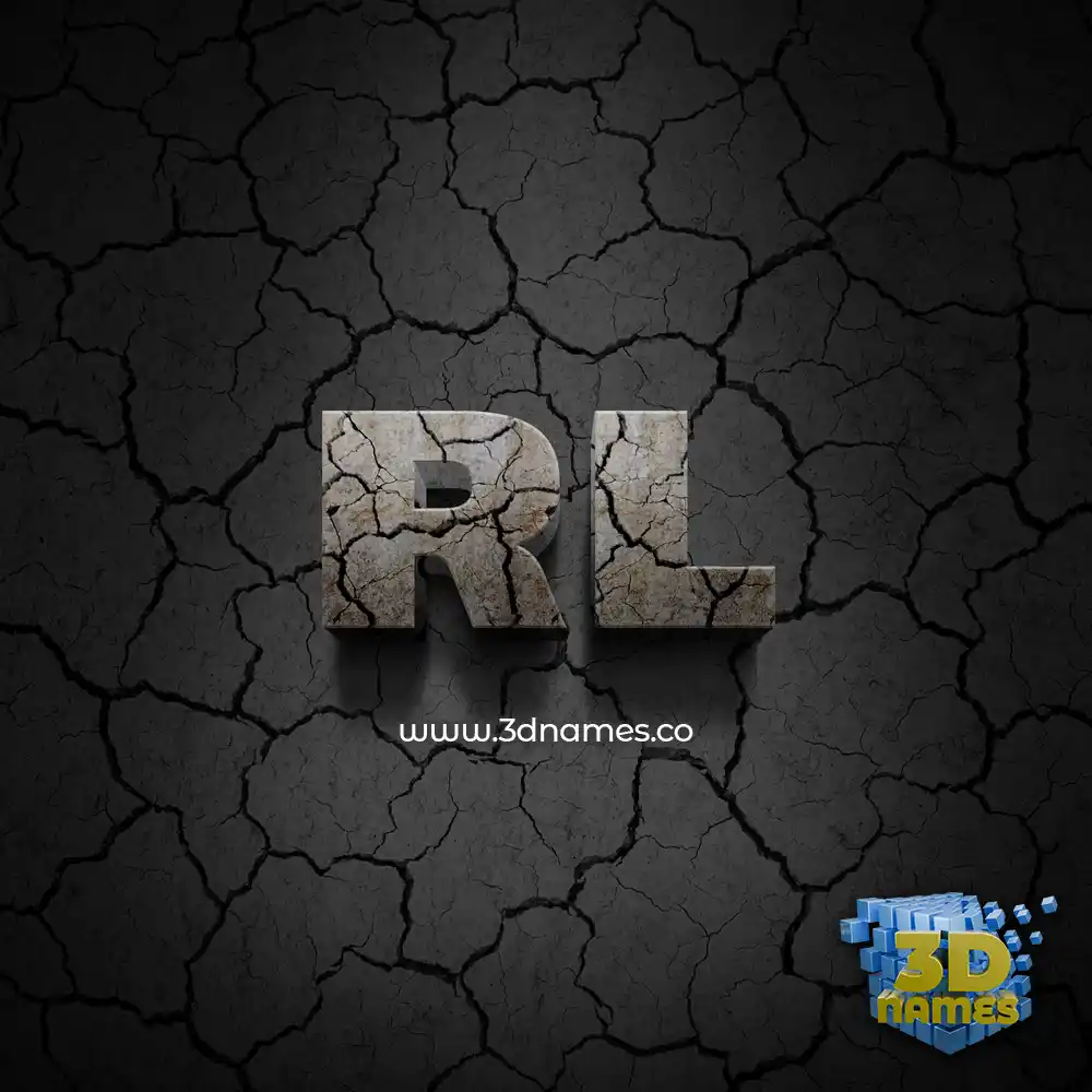 rl in Cracked Stone style - 3D name wallpaper