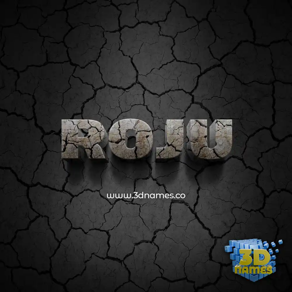 roju in Cracked Stone style - 3D name wallpaper