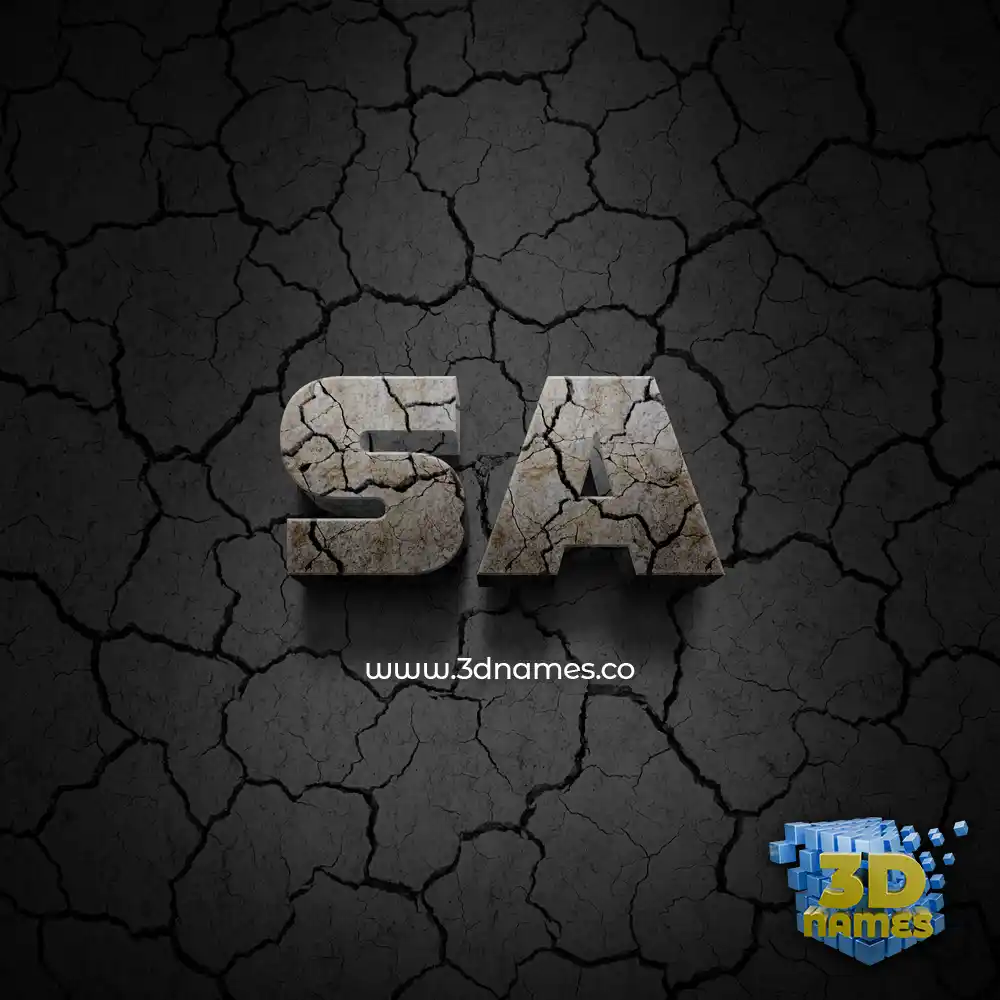 sa in Cracked Stone style - 3D name wallpaper