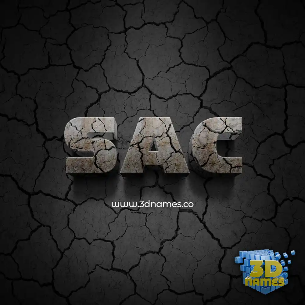 sac in Cracked Stone style - 3D name wallpaper