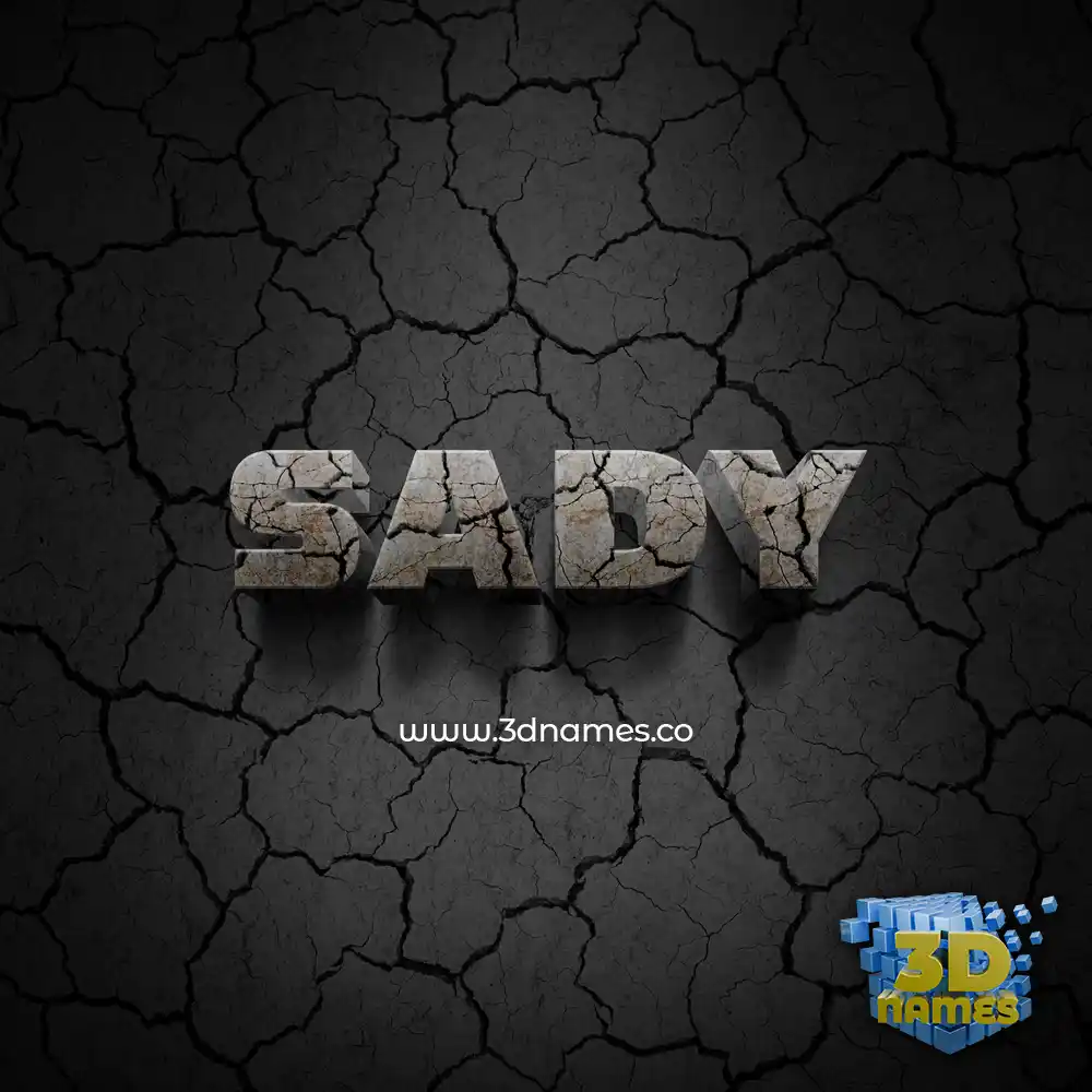 sady in Cracked Stone style - 3D name wallpaper