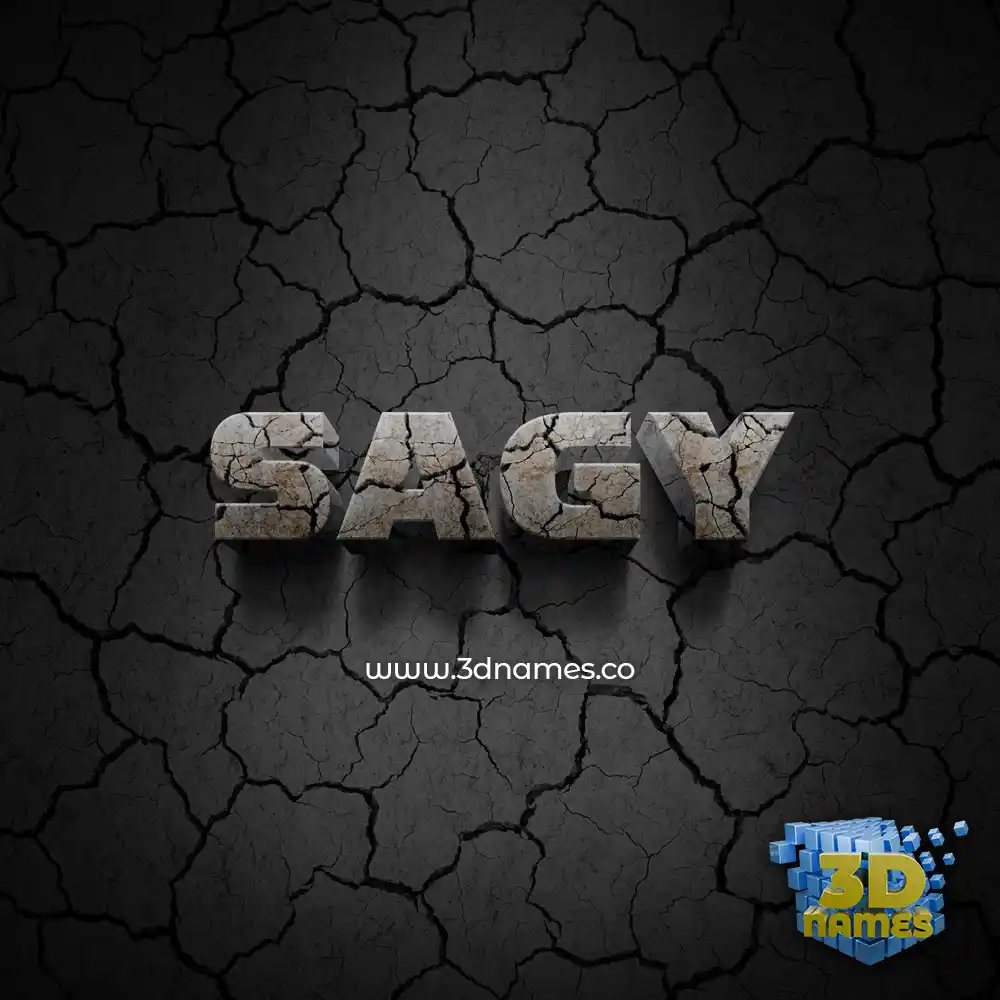 sagy in Cracked Stone style - 3D name wallpaper
