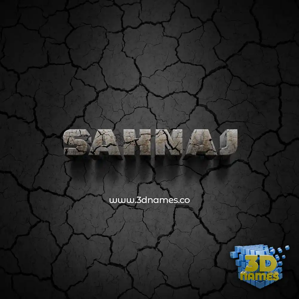 sahnaj in Cracked Stone style - 3D name wallpaper