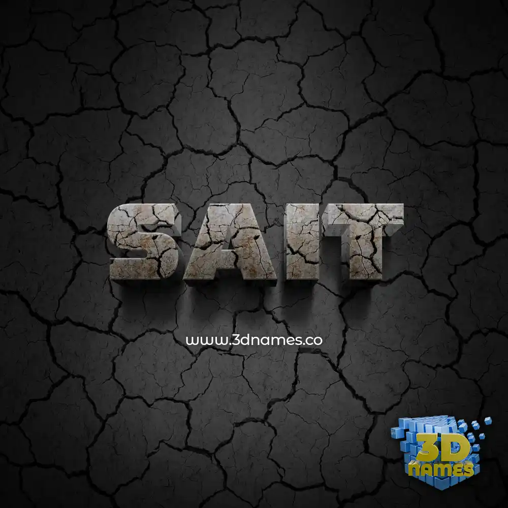 sait in Cracked Stone style - 3D name wallpaper