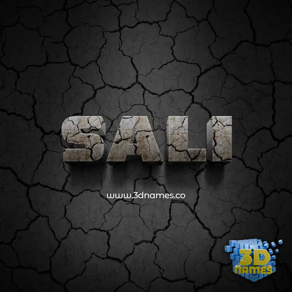 sali in Cracked Stone style - 3D name wallpaper