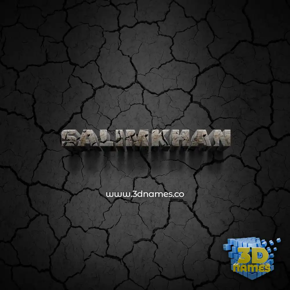 salimkhan in Cracked Stone style - 3D name wallpaper