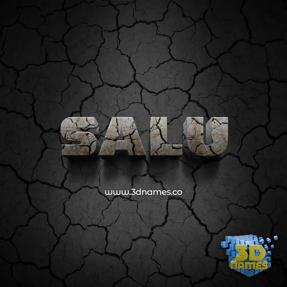 salu in Cracked Stone style - 3D name wallpaper