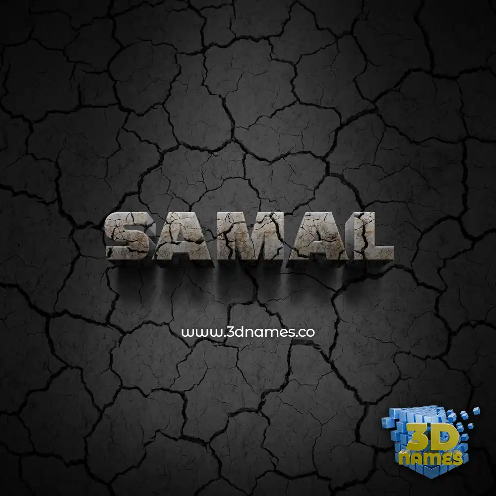 samal in Cracked Stone style - 3D name wallpaper