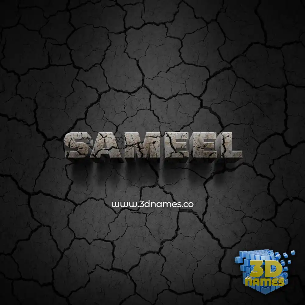 sameel in Cracked Stone style - 3D name wallpaper
