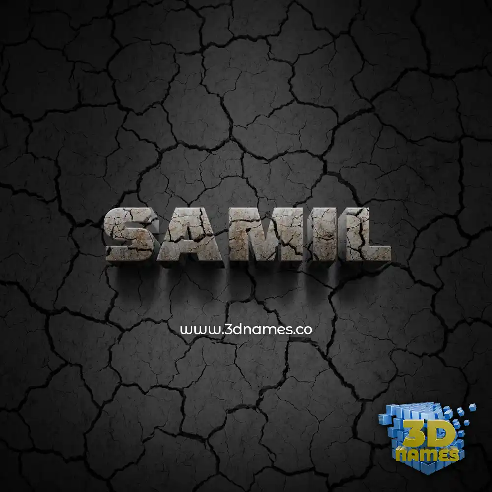 samil in Cracked Stone style - 3D name wallpaper
