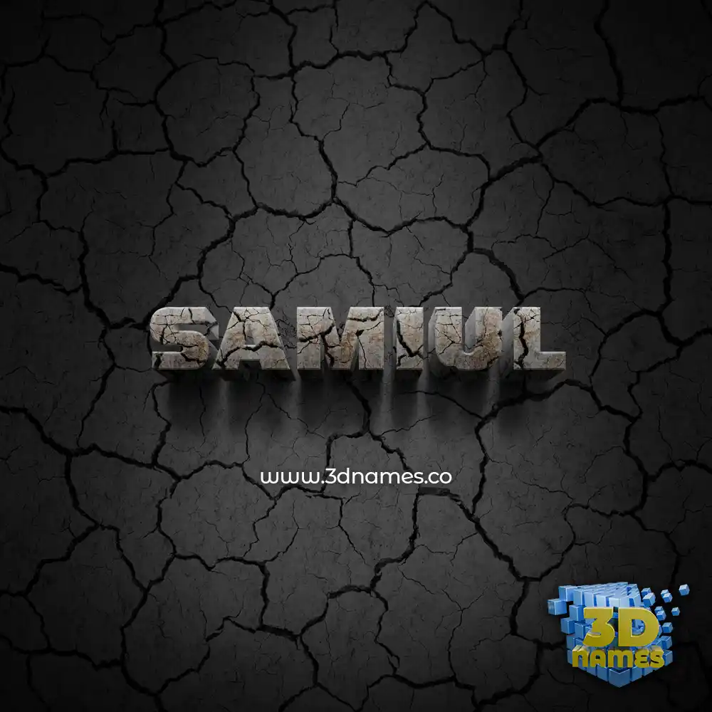 samiul in Cracked Stone style - 3D name wallpaper