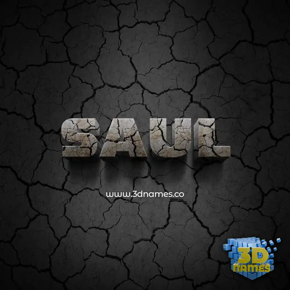 saul in Cracked Stone style - 3D name wallpaper