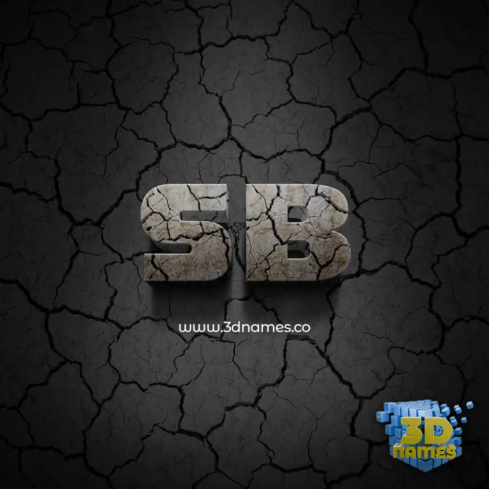 sb in Cracked Stone style - 3D name wallpaper