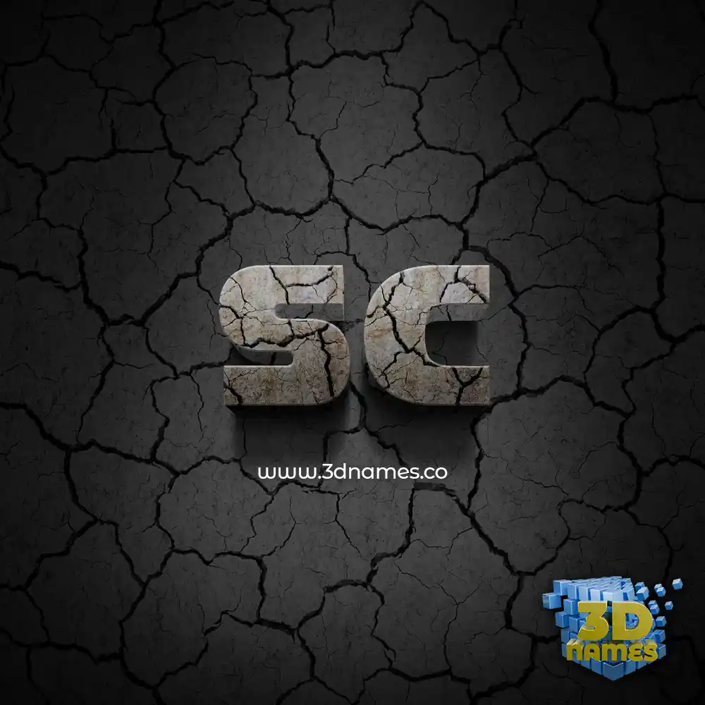 sc in Cracked Stone style - 3D name wallpaper