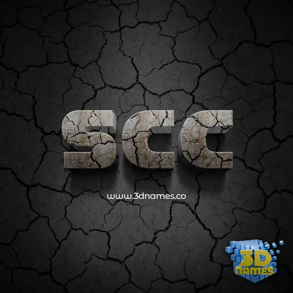scc in Cracked Stone style - 3D name wallpaper
