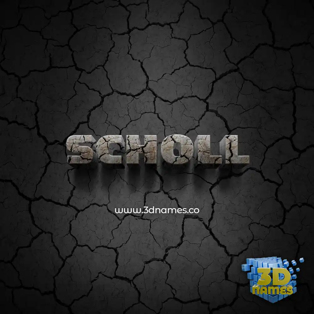scholl in Cracked Stone style - 3D name wallpaper